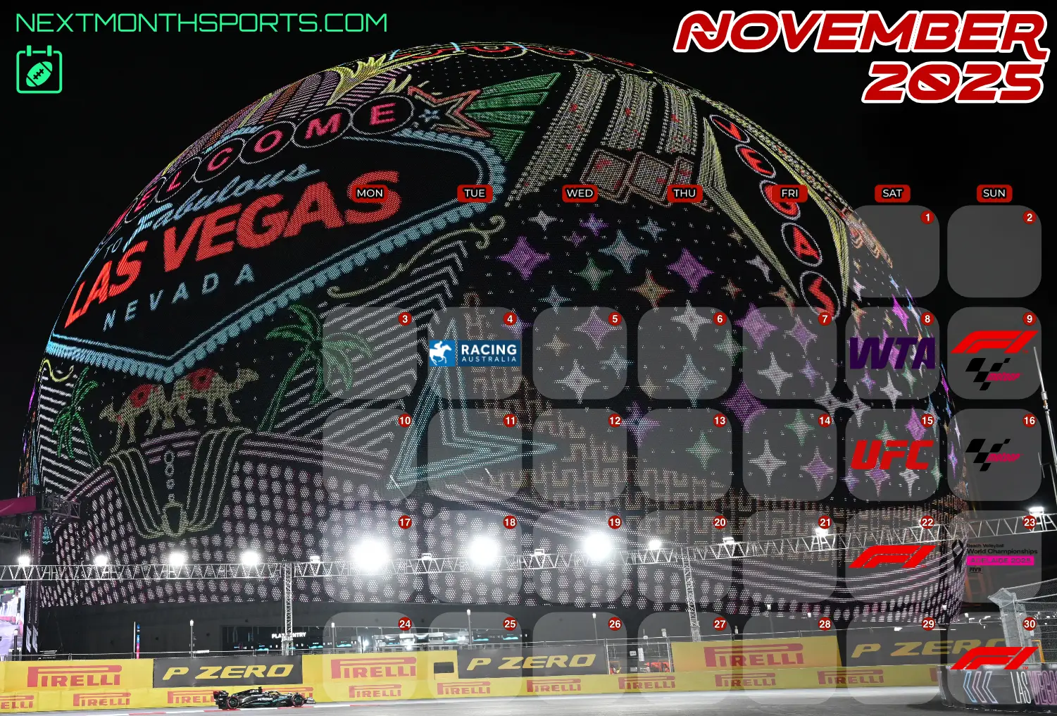 November 2025 Sports Calendar