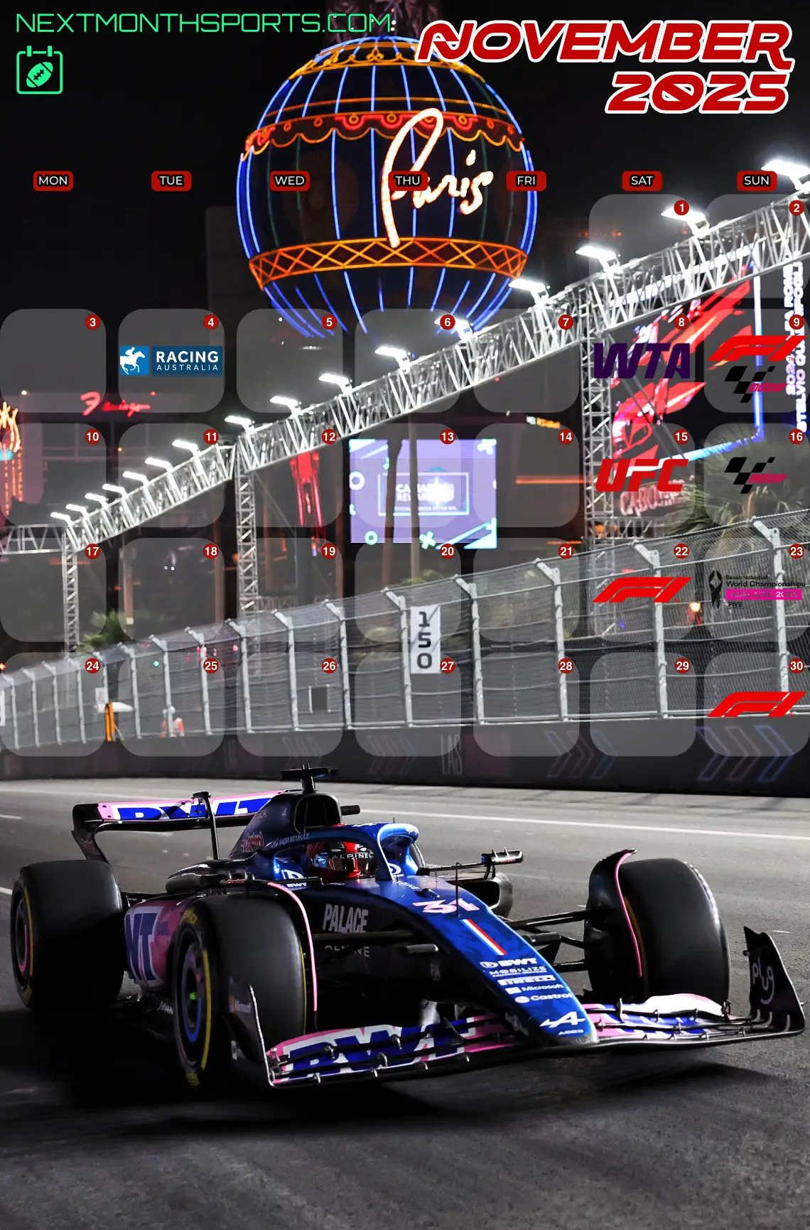 November 2025 Sports Calendar