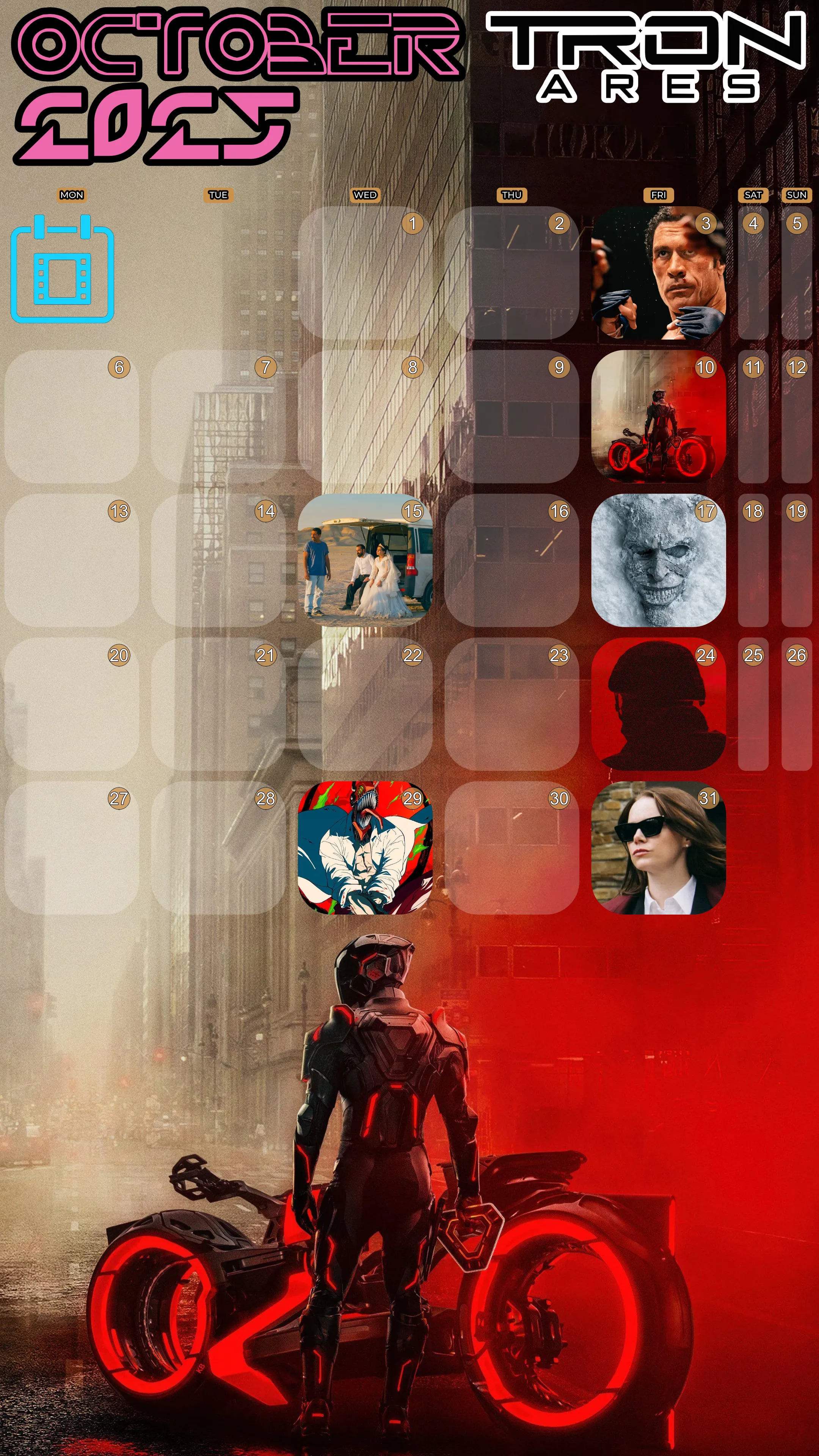 October 2025 Movies Calendar